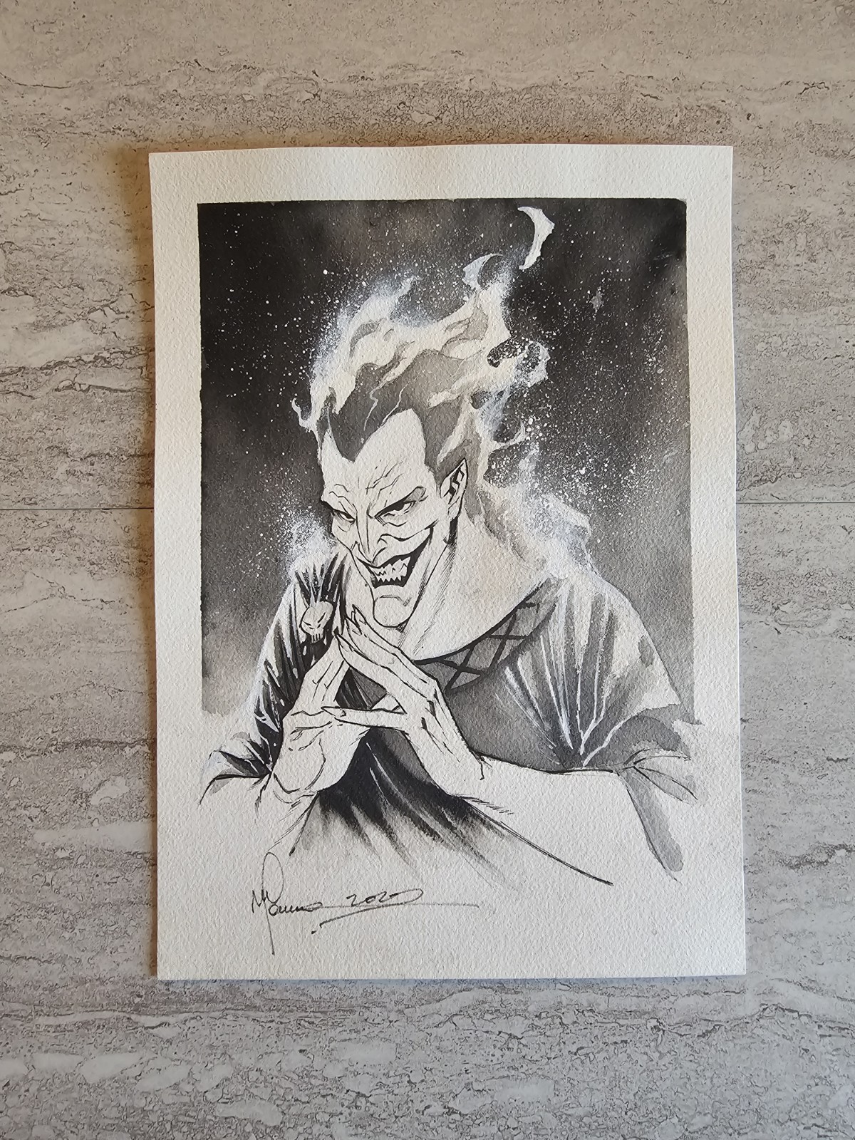 Disney\'s Hercules Hades Original Art Francesco Manna Signed Commission 