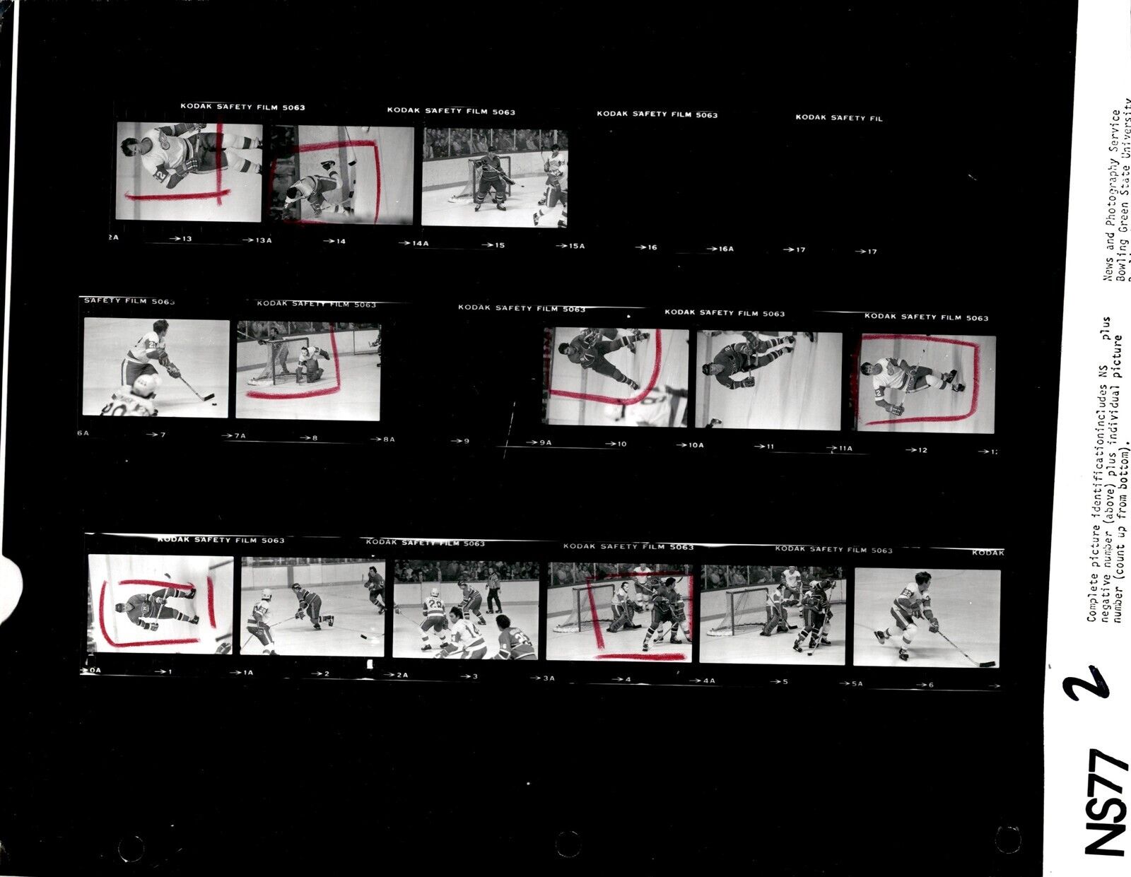 LD345 1978 Original Contact Sheet Photo DETROIT RED WINGS - MONTREAL CANADIENS
