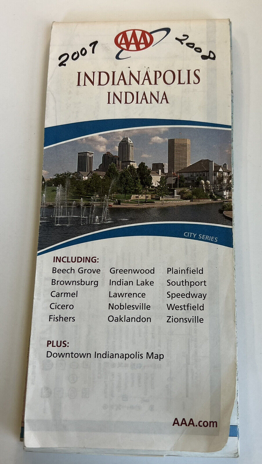 AAA Indianapolis, Indiana  City Series Road/ Highway/ Travel Map - 2007/2008