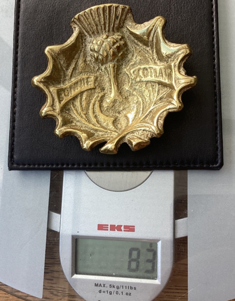 Vintage (1954) Brass Scottish Thistle Bonnie Scotland Trinket Dish 83g