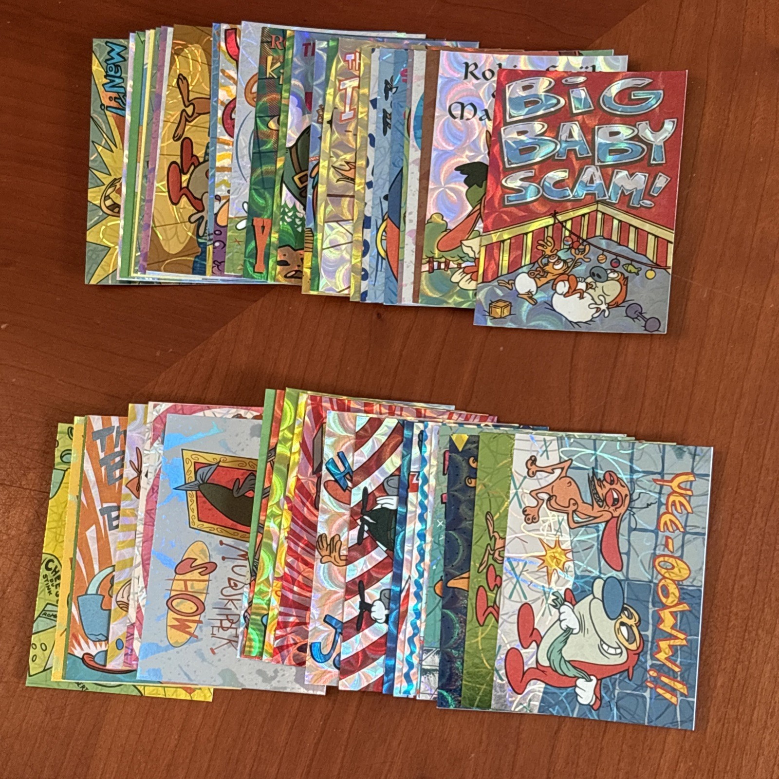 REN AND STIMPY 1993 TOPPS PRISM SET COMPLETE BASE SET (50) TRADING CARDS +1 Foil REN AND STIMPY 1993 TOPPS PRISM SET COMPLETE BASE SET (50) TRADING CARDS +1 Foil