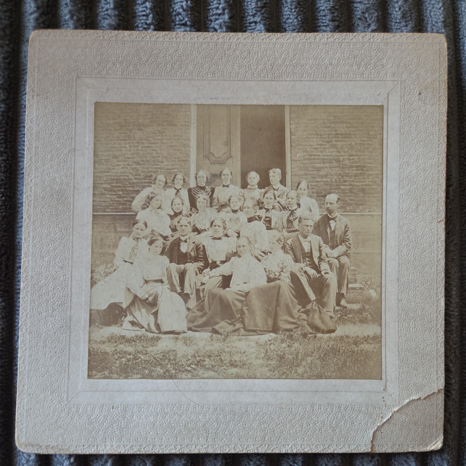 Antique Early 1898  Class Picture Sepia Franklin HS in PA Names on Reverse 
