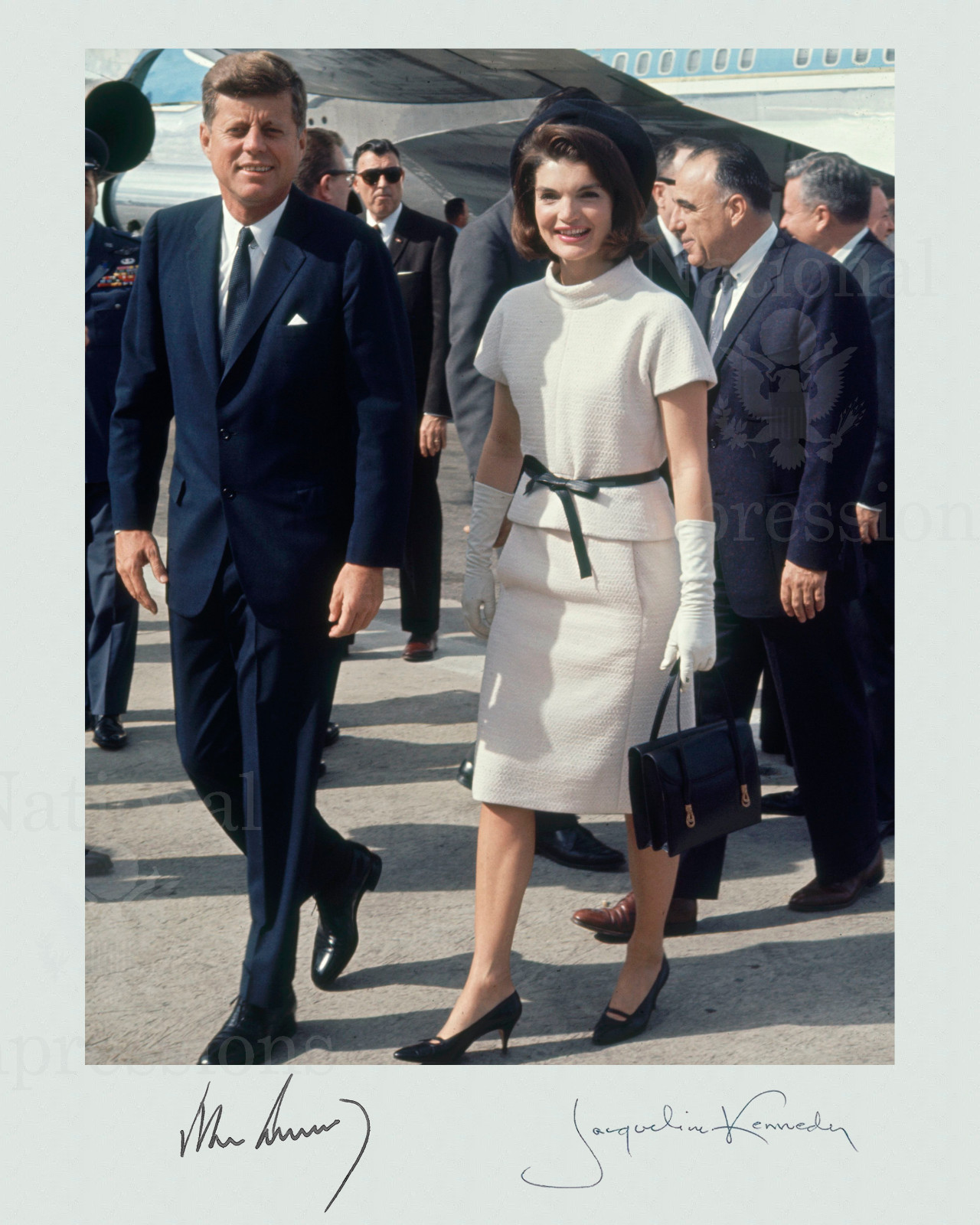 John F Kennedy & Jacqueline Kennedy  1963 Signed Colorized 8x10 Photo REPRINT