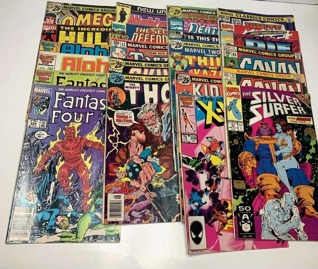 1976 - 1994  MARVEL COMICS 22 Comic Books  THOR, XMEN, FAN FOUR, HULK, SLVR SRFR