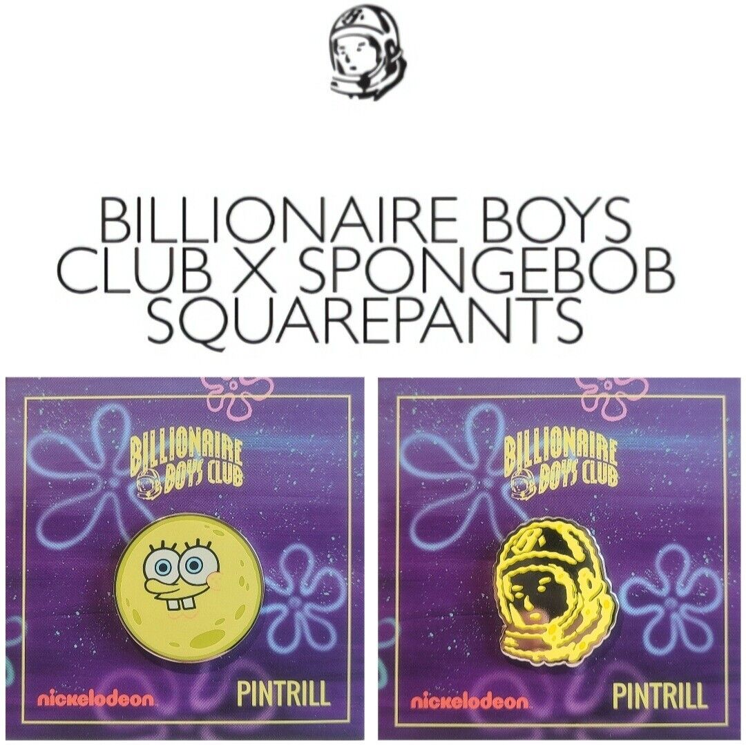 ⚡RARE⚡ BILLIONAIRE BOYS CLUB x NICKELODEON SpongeBob Pins *BRAND NEW* Set Of 2