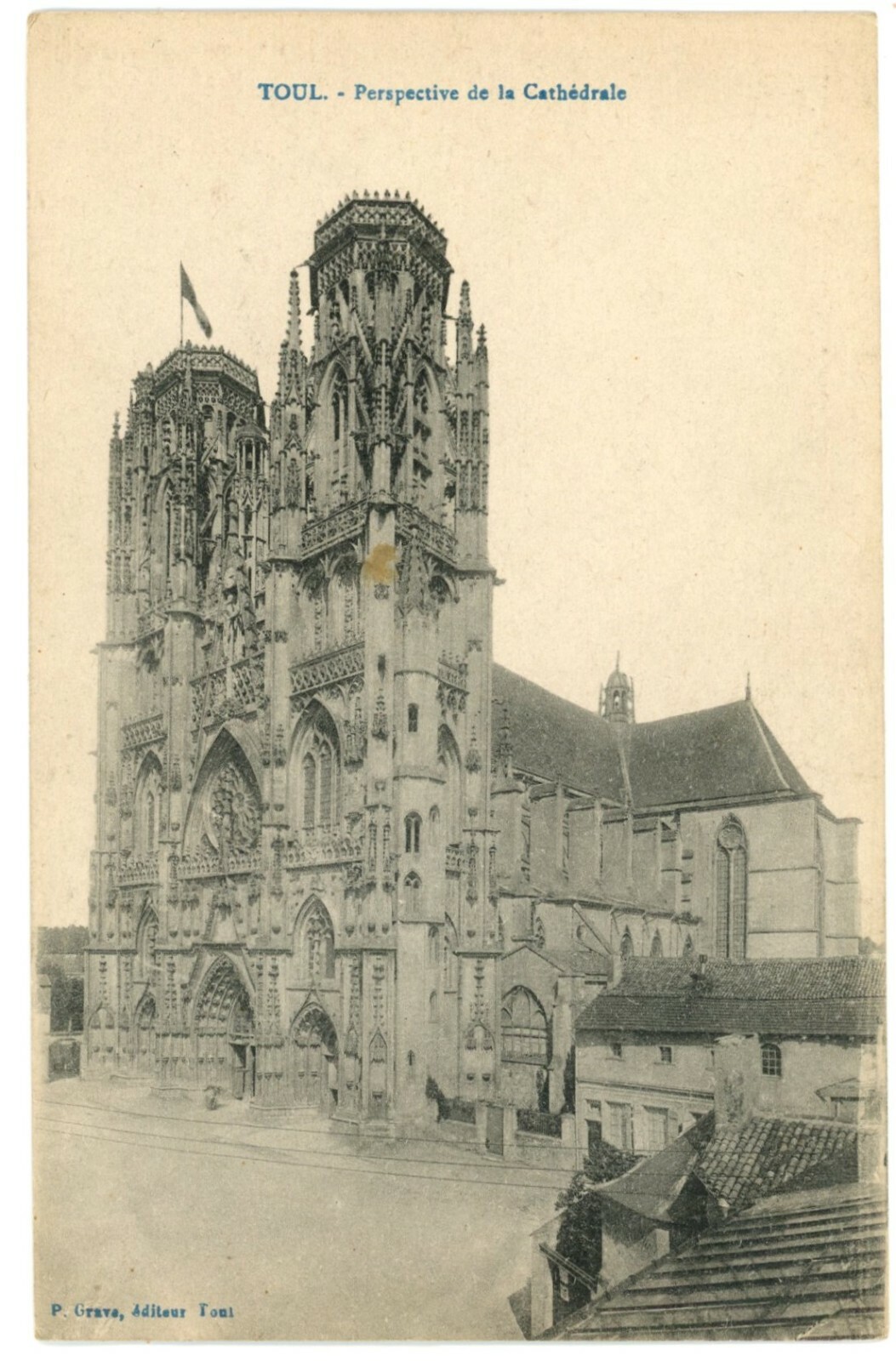 Toul France Perspective of the Cathedral Divided Back Postcard c1910 Unused
