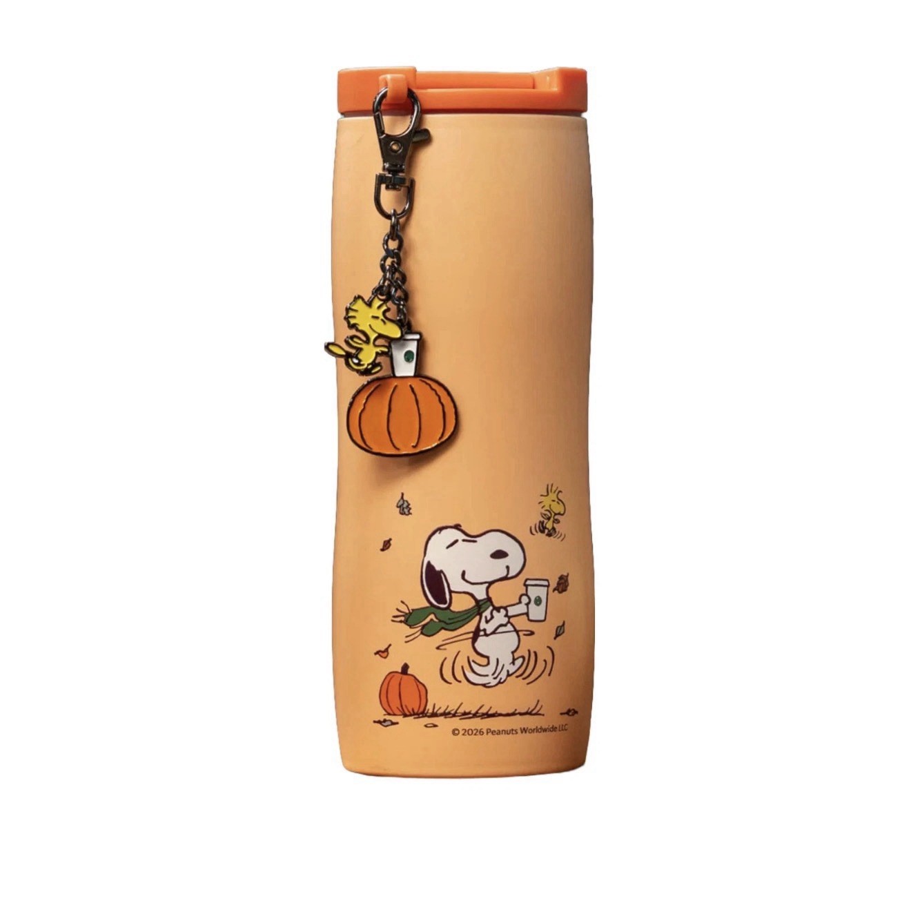 NEW Starbucks x Peanuts 2026 SS Pumpkin Peanuts Flowline Tumbler 473ml W/ Charm