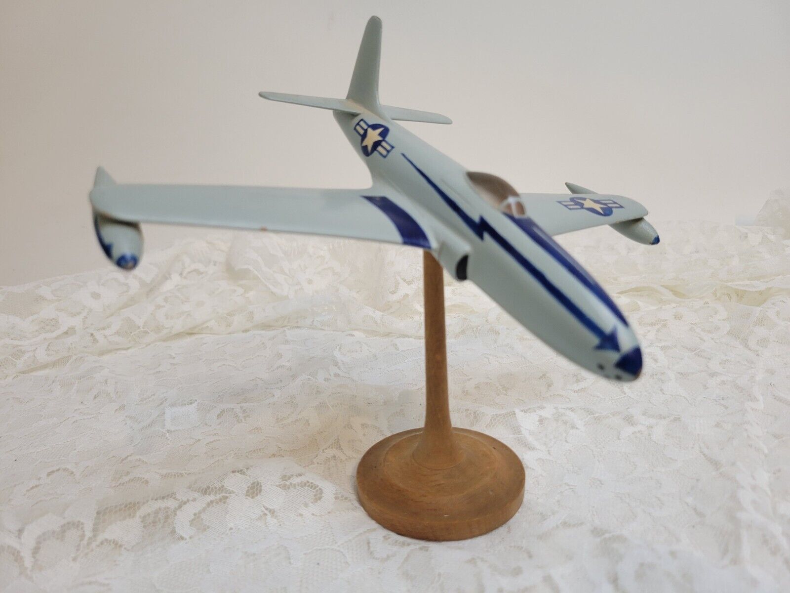Vintage Plane Display Lockhead Shooting Star P80 1:64 Scale Desktop Decor Model