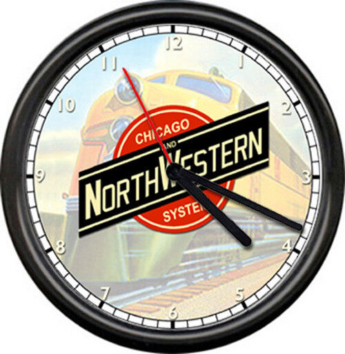 Chicago Northwestern CNW C & NW Lines Railroad Train Conductor Sign Wall Clock