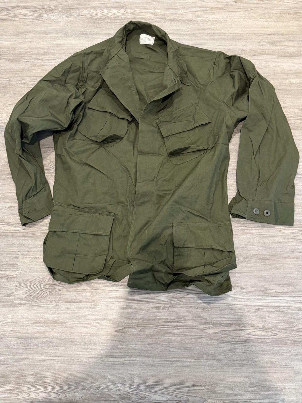 VINTAGE VIETNAM ORIGINAL JUNGLE JACKET SIZE LARGE LONG RIPSTOP DEADSTOCK OG 107 VINTAGE VIETNAM ORIGINAL JUNGLE JACKET SIZE LARGE LONG RIPSTOP DEADSTOCK OG 107