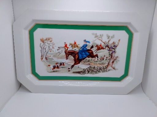 Vtg Elizabeth Arden Ceramic Cosmetic Tray Horse Southern Heirlooms Japan RARE Vtg Elizabeth Arden Ceramic Cosmetic Tray Horse Southern Heirlooms Japan RARE