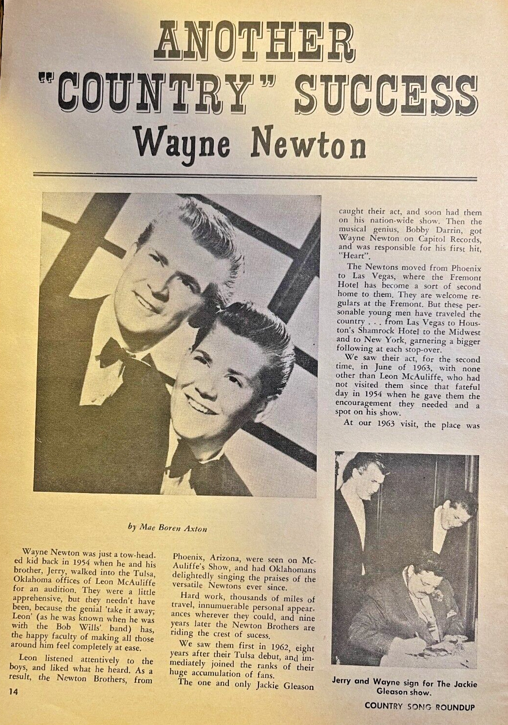 1964 Country Musician Wayne Newton