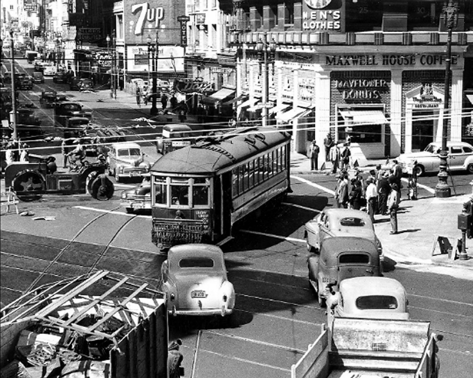 1948 SAN FRANCISCO Down Traffic Scene  8.5X11 Photo