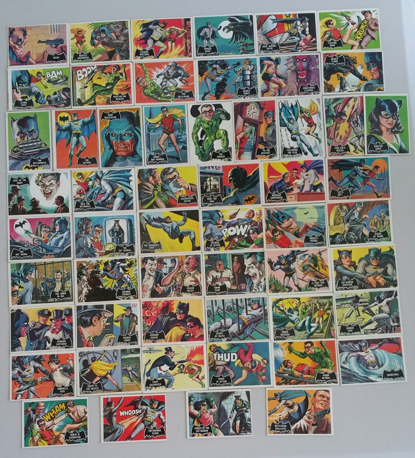 BATMAN Topps 1966 Black Bat Trading Cards Full Re issue Set from 1989 MINT