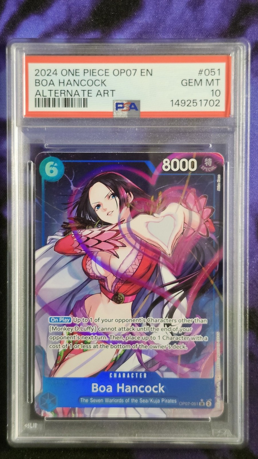 One Piece PSA 10 Boa Hancock 051 OP07 - 500 Years in the Future