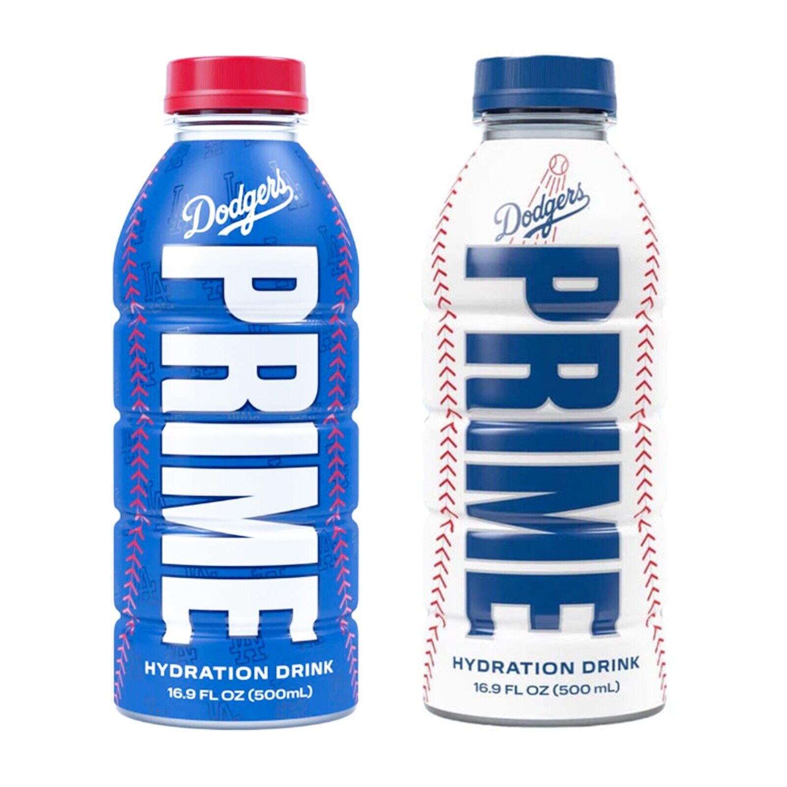 2 Rare Sealed Prime Hydration Drink Limited LA DODGERS WHITE & BLUE