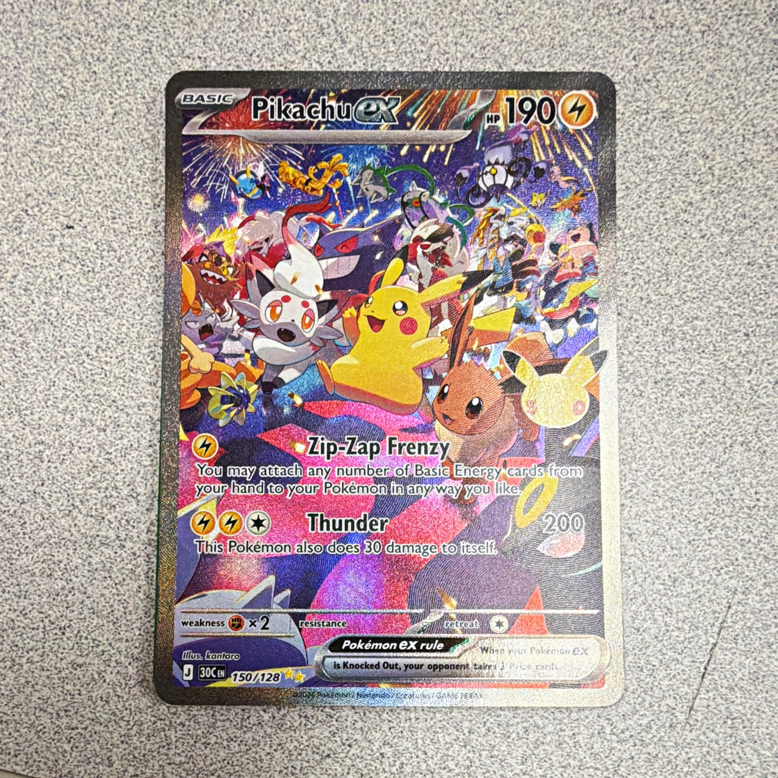 The Pokémon Company Pikachu ex 150/128 30th Celebrations