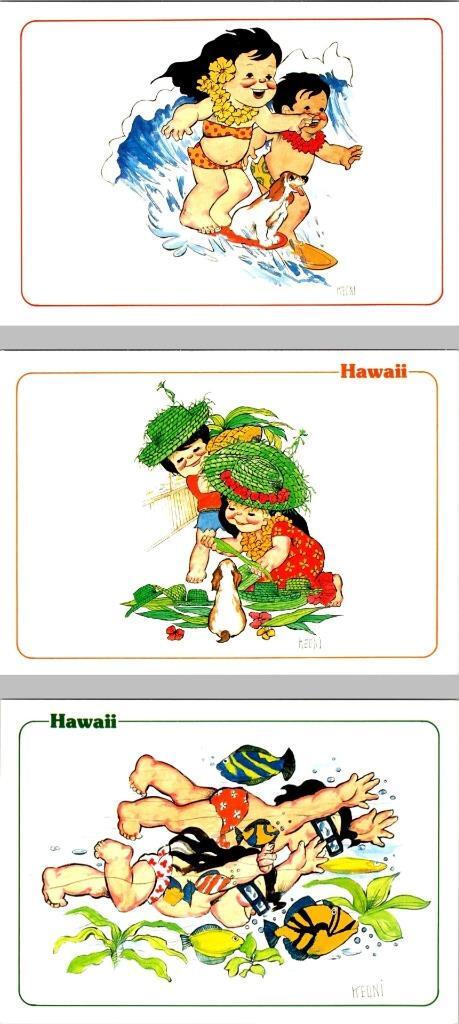 3~4X6 Postcards HI Hawaii HAWAII'S KEIKIS Island Children~Dog~Keiki ART By KEONI 3~4X6 Postcards HI Hawaii HAWAII'S KEIKIS Island Children~Dog~Keiki ART By KEONI