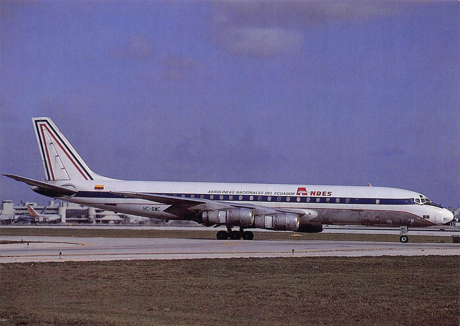 Airline Postcards    ANDES   AIRLINES    DC-8-54F   HC-BMC   c/n  45640/175