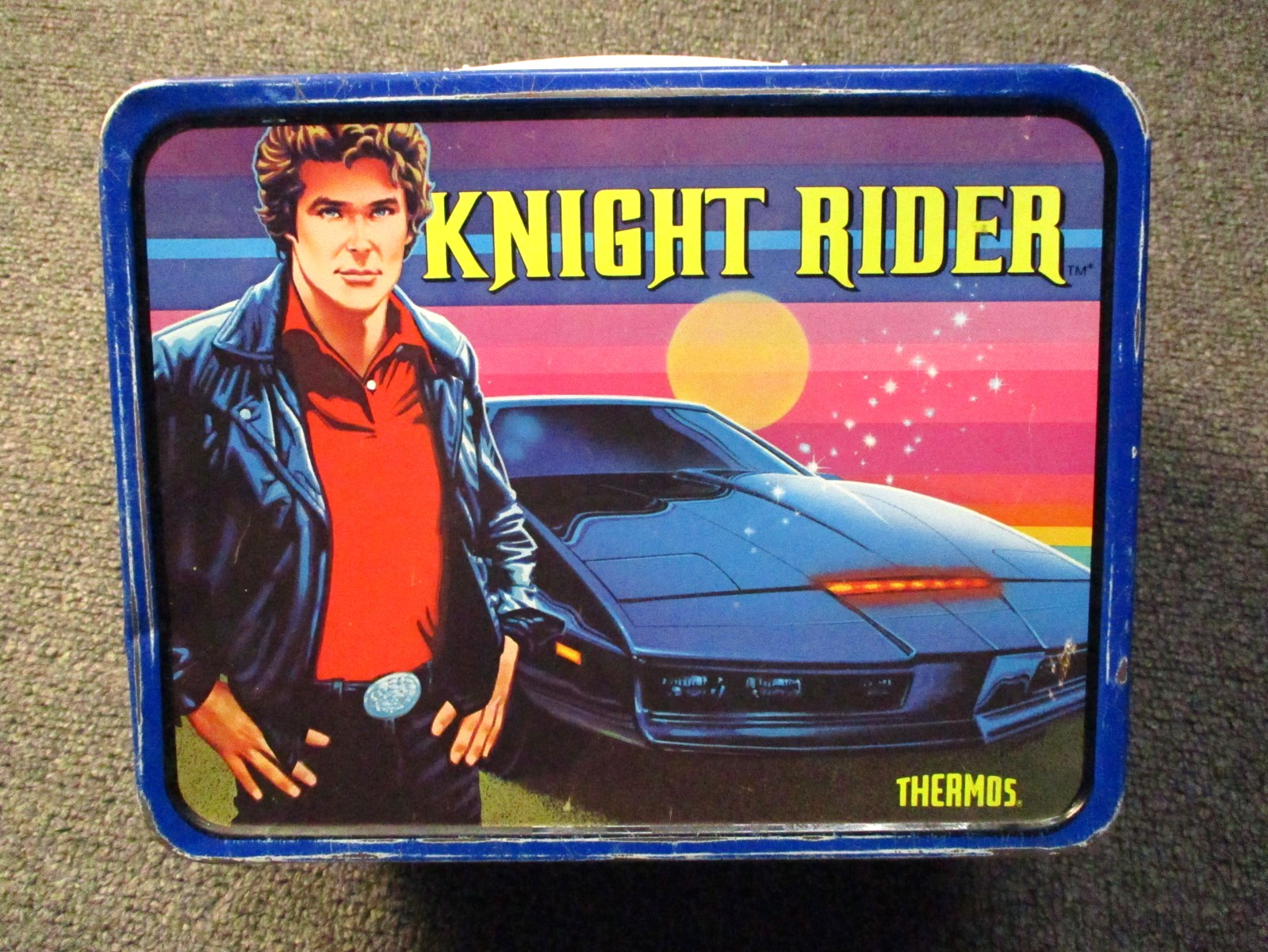 Vintage 1982 Knight Rider Metal Lunchbox & Thermos Aladdin KITT David Hasselhoff