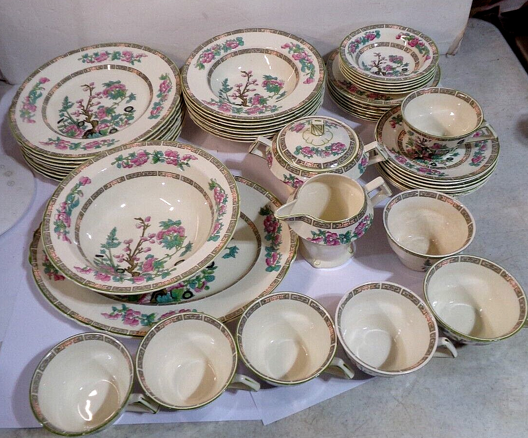 Vintage Myott Staffordshire England INDIAN TREE Dinnerware Set of 48 pieces