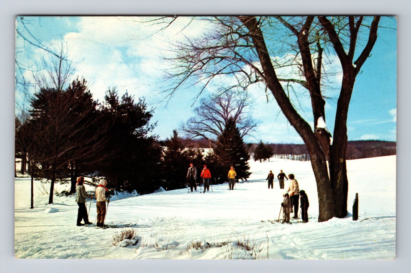 Buck Hill Falls PA-Pennsylvania, Skiing at Buck Hill Falls Vintage Postcard