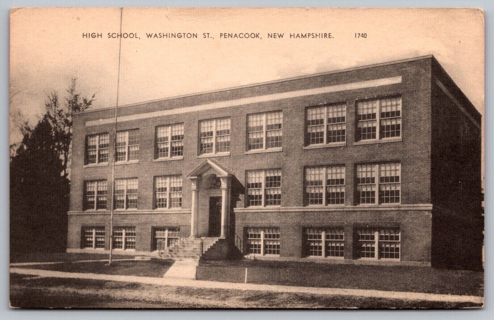 High School Washington St Penacook New Hampshire NH Postcard UNP VTG Unused