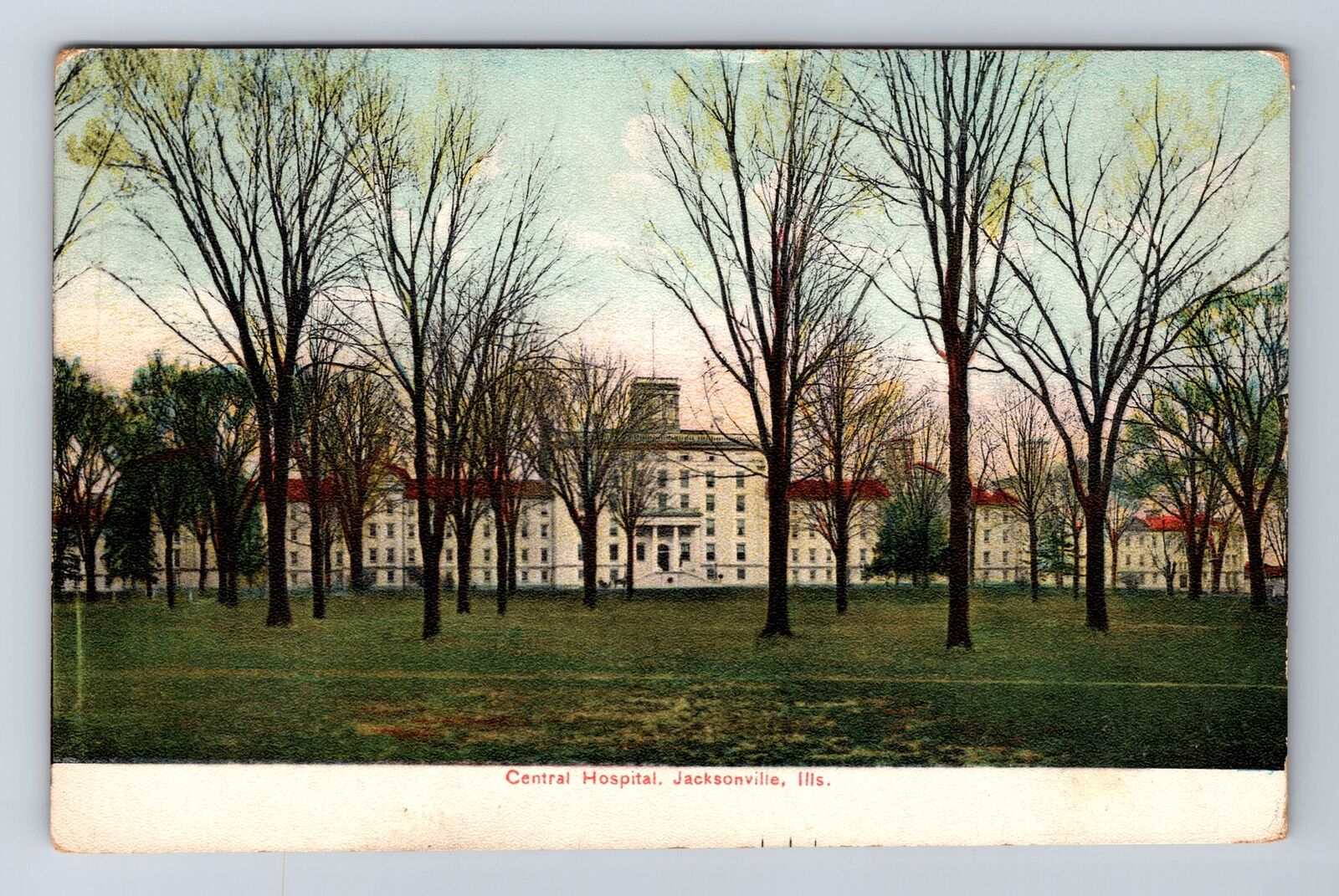 Jacksonville IL-Illinois, Central Hospital, Insane Asylum, Vintage Postcard