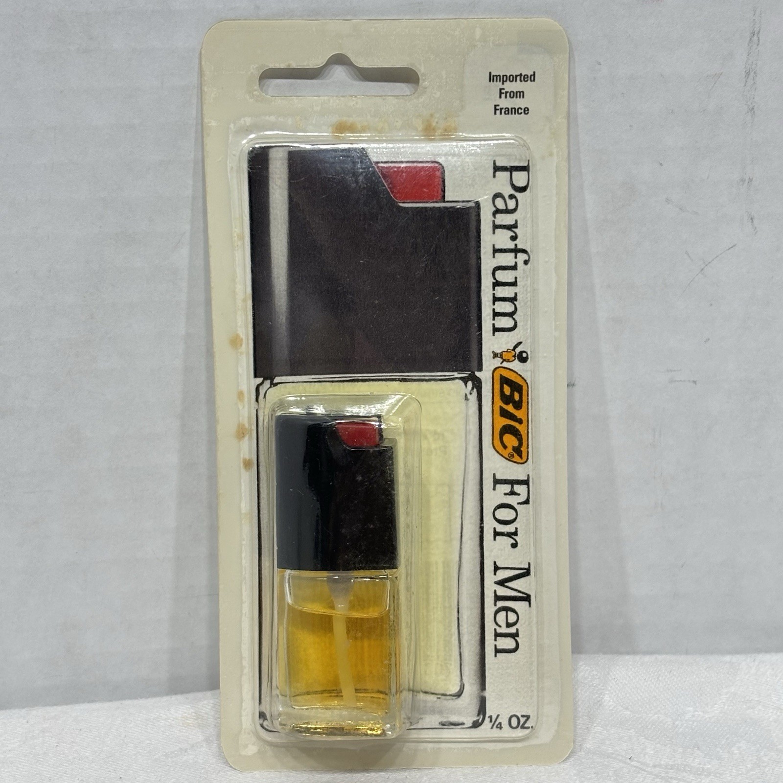 Vintage 1989 Bic Parfume For Men France 1/4 oz Perfume Sealed NOS Black Cap