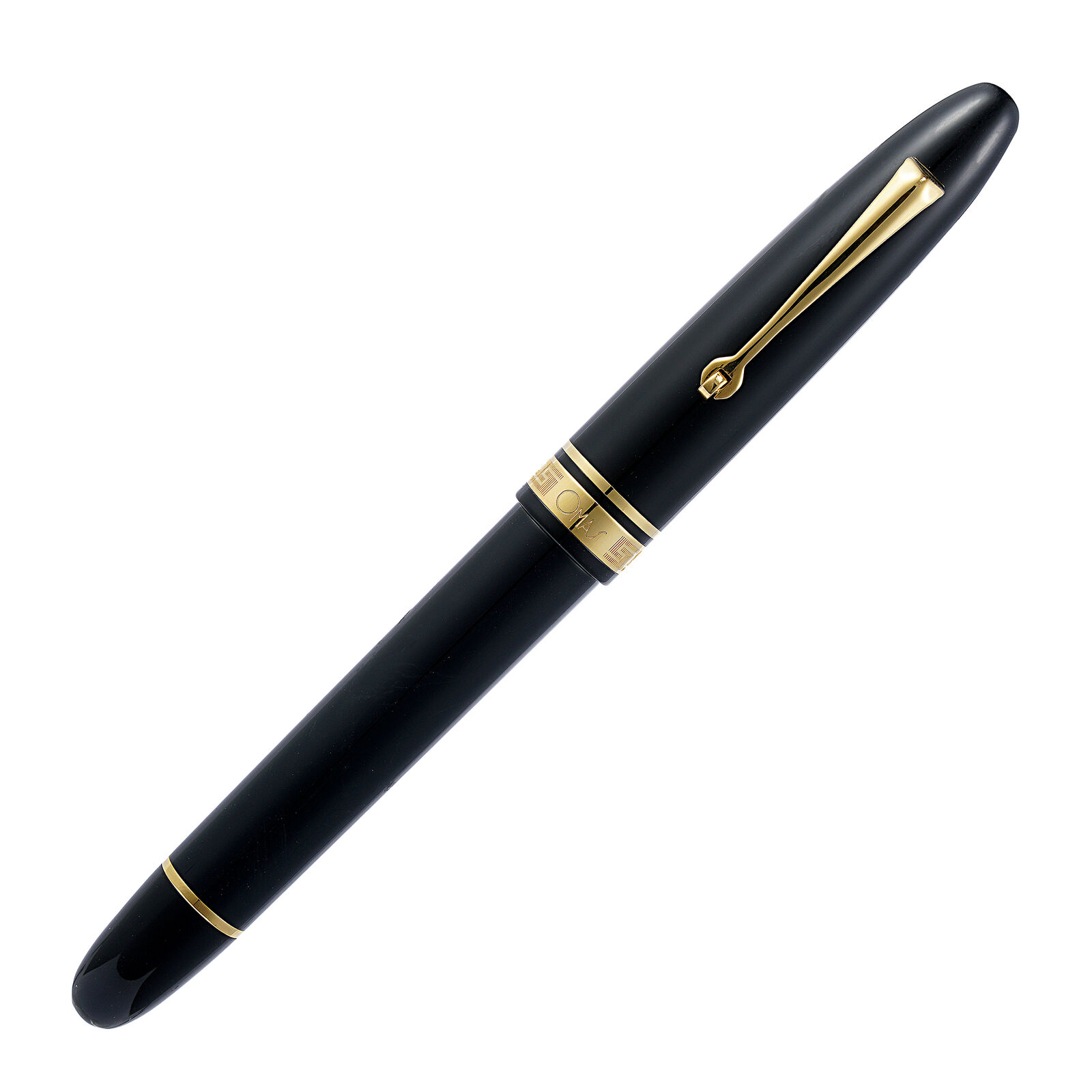 Omas Ogiva Fountain Pen in Nera with Gold Trim - Broad Point - NEW in Box