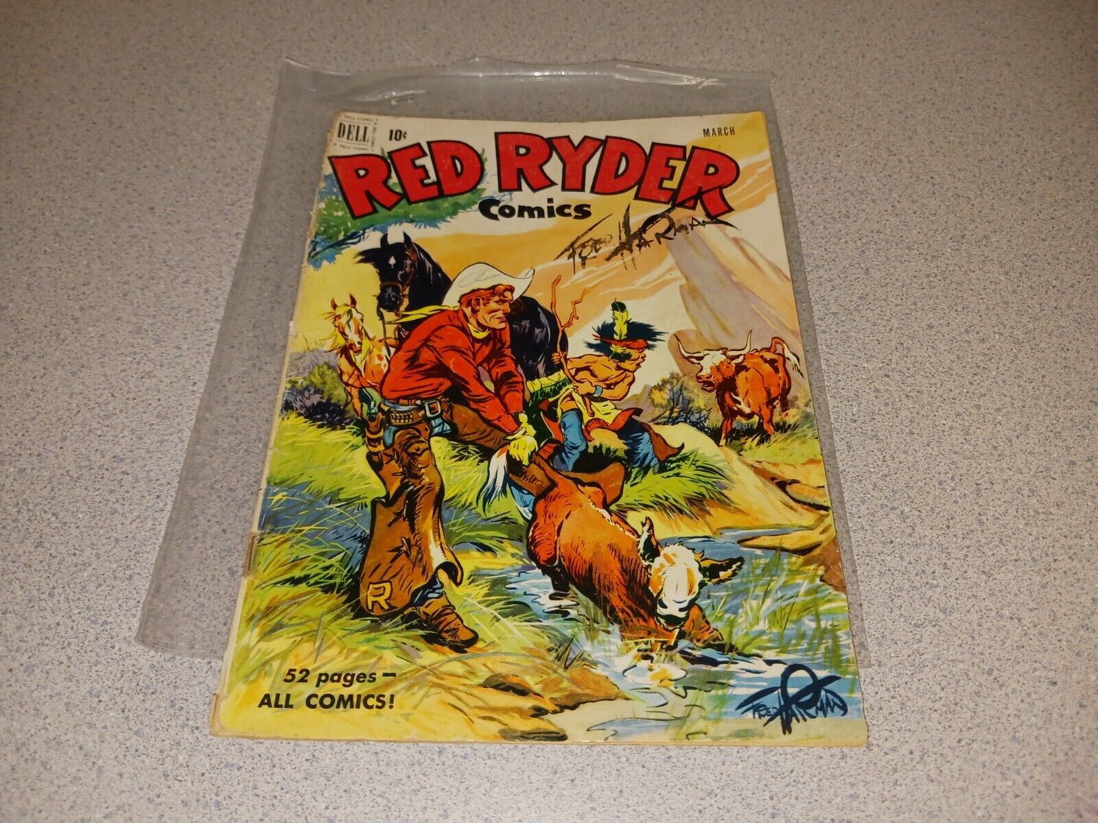 Red Ryder Comics #92 (1951, Dell Comics) signed autographed Comic