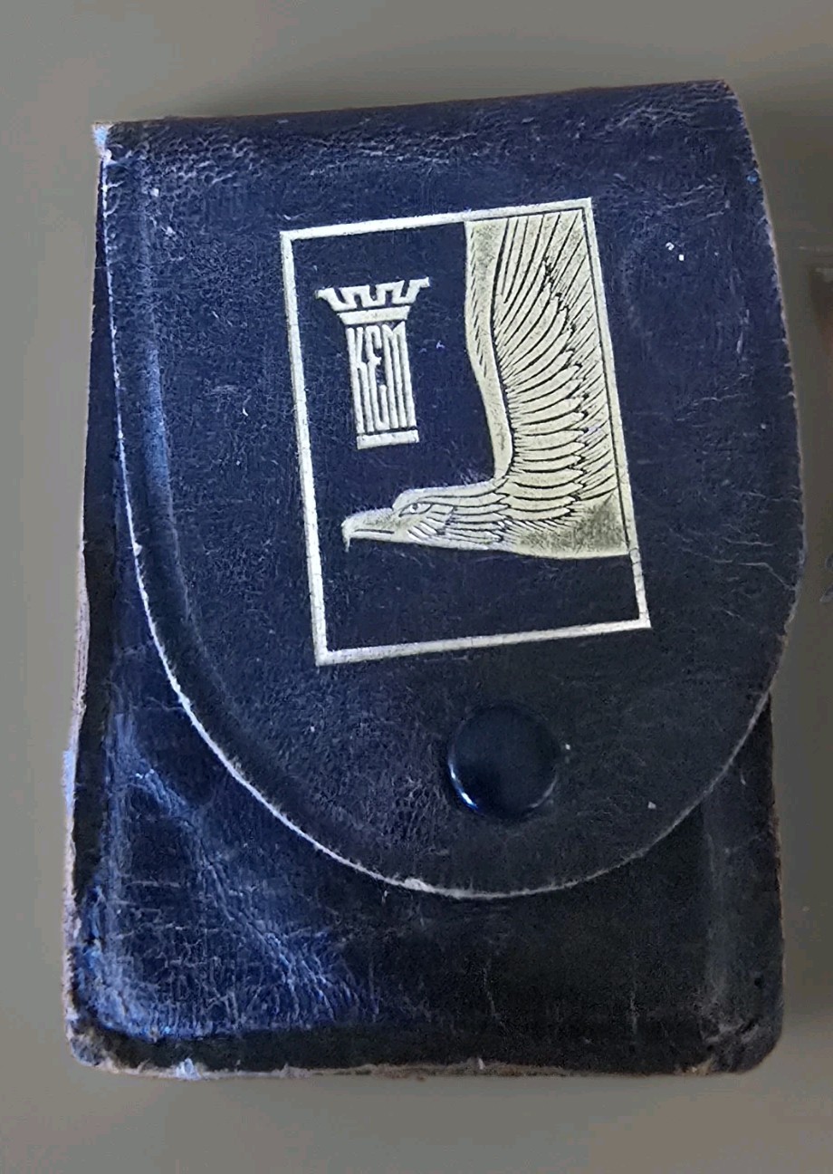 Vintage KEM Mini Playing Cards c1942 Blue Historic Rare w/Bl Leather Case 52/52 Vintage KEM Mini Playing Cards c1942 Blue Historic Rare w/Bl Leather Case 52/52