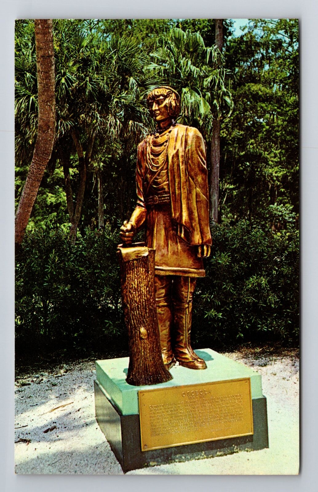 Silver Springs FL-Florida, Chief Osceola Statue, Antique Vintage Postcard