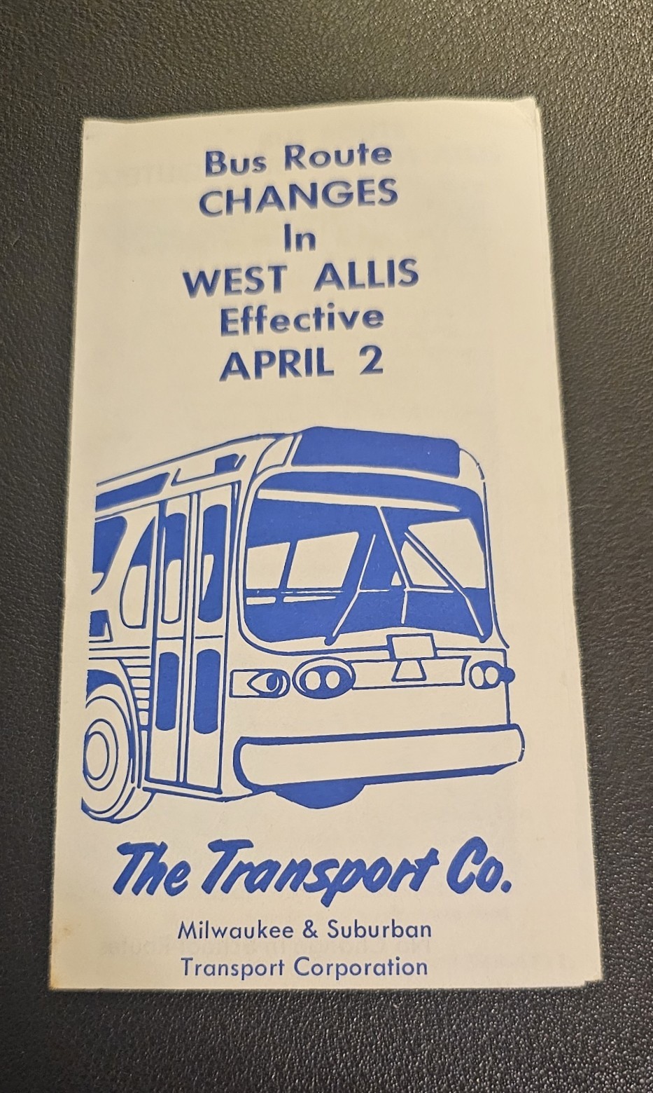 1972 Milwaukee WI Bus Schedule and Route Map West Allis Changes
