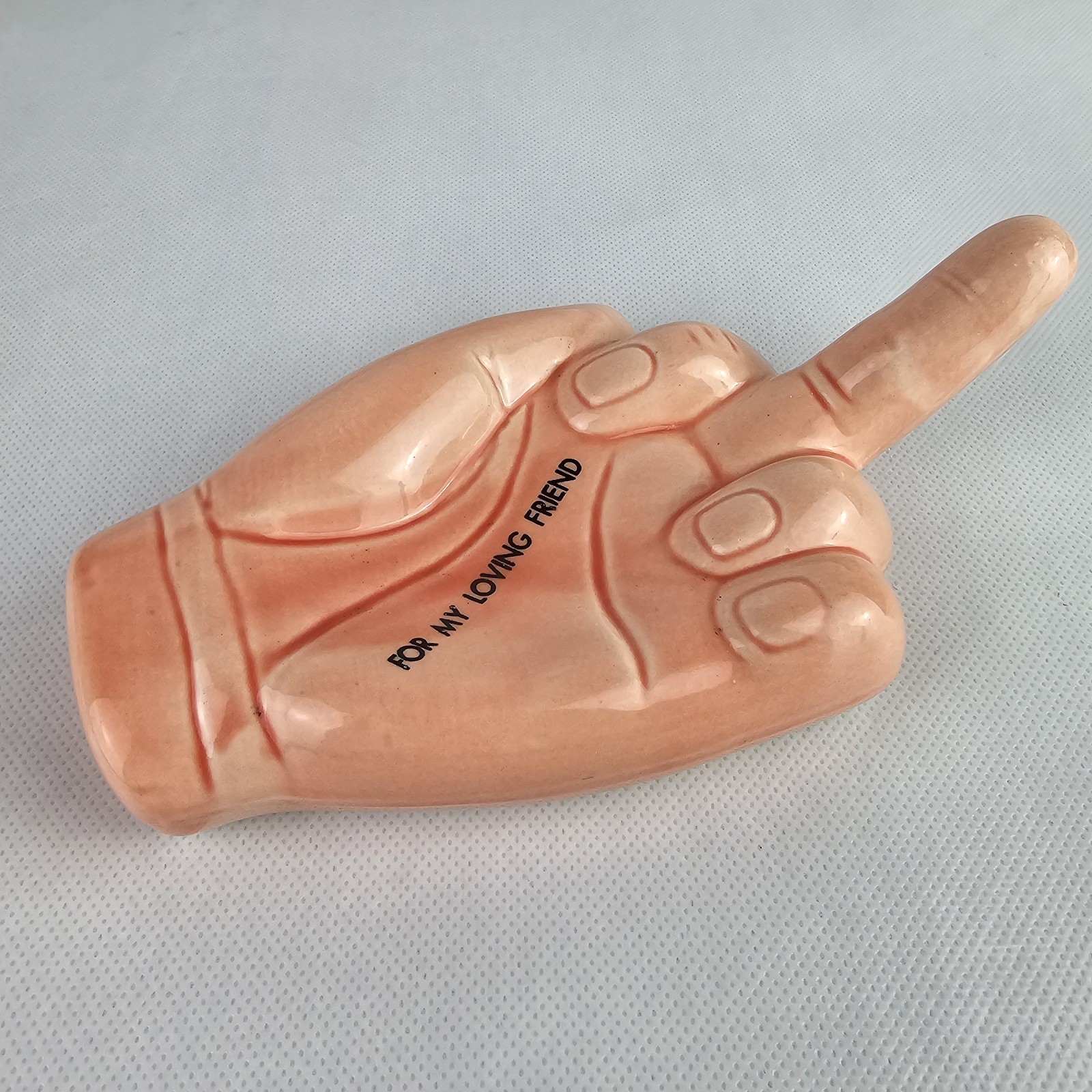 VTG Glad Hand Retro Middle Finger Ceramic Cigar Smoking Ashtray Flippin The Bird