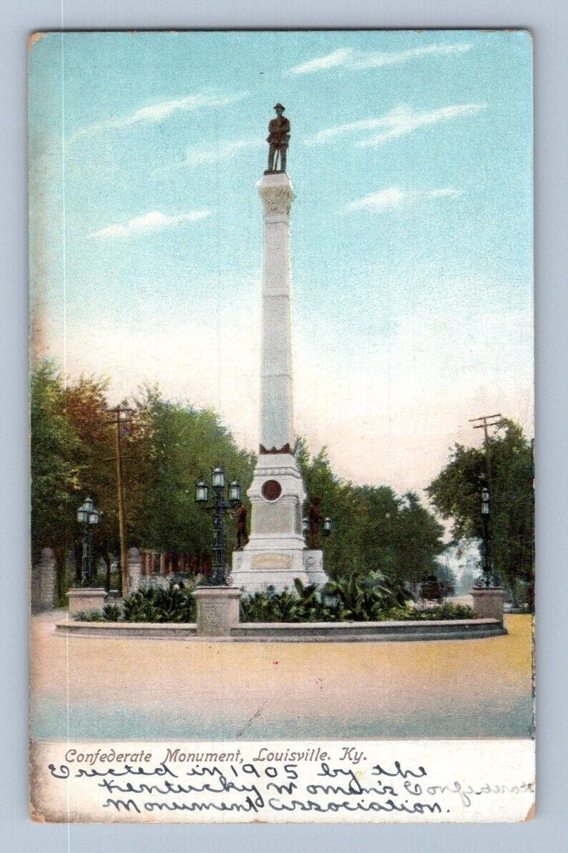 1906. CONFEDERATE MONUMENT. LOUISVILLE, KY. POSTCARD BQ24