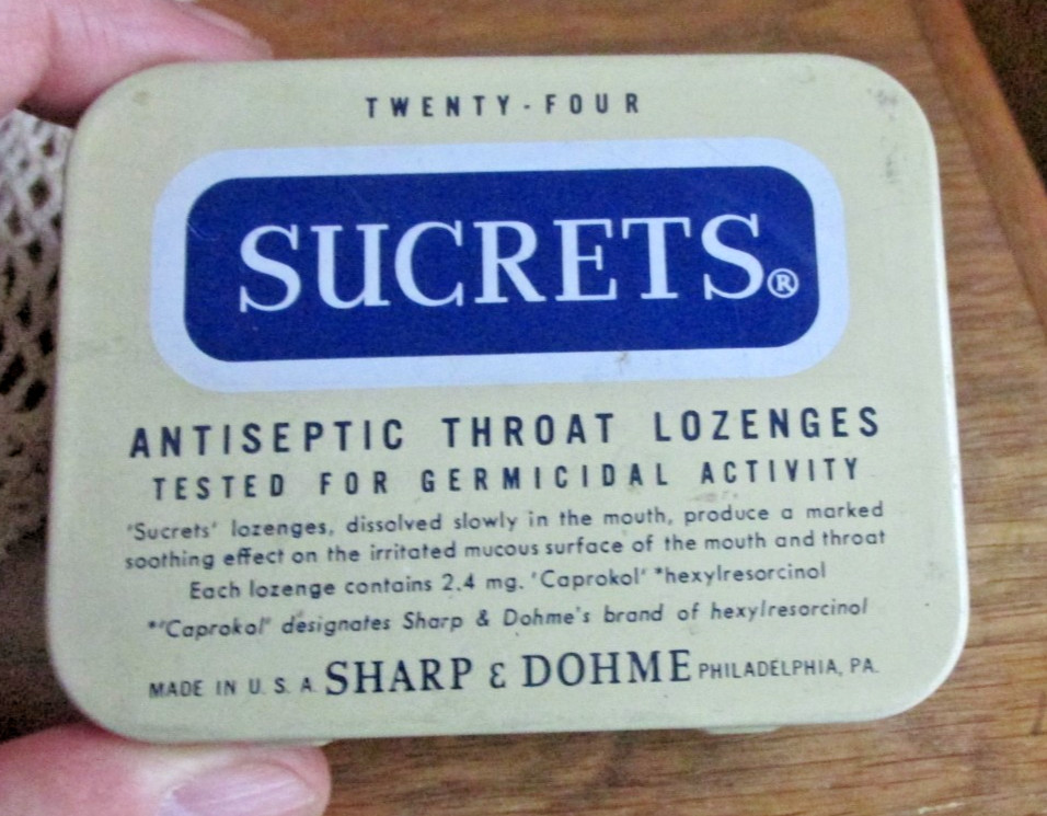 Vintage Sucrets Lozenges Tin-Nice Condition.