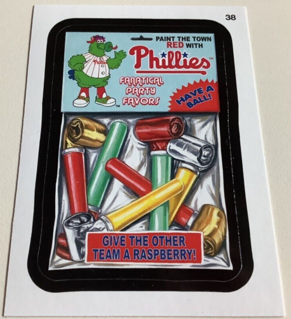 PHILLIE PHANATIC PARTY FAVORS *2016 TOPPS Wacky Packages Card*, PHILADELPHIA #38