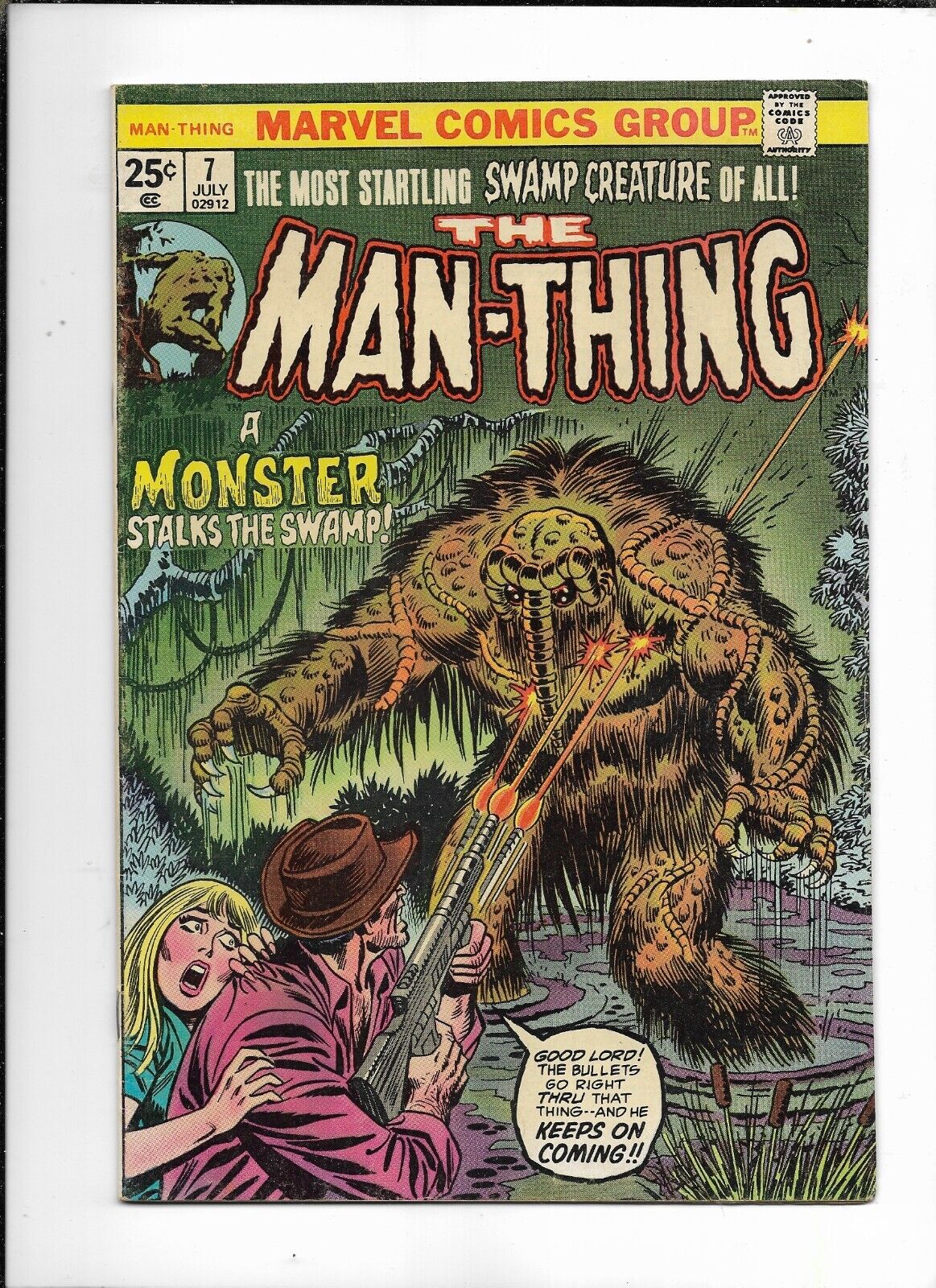 Man-Thing #7 (Marvel 1974) Bronze Agr Horror FN