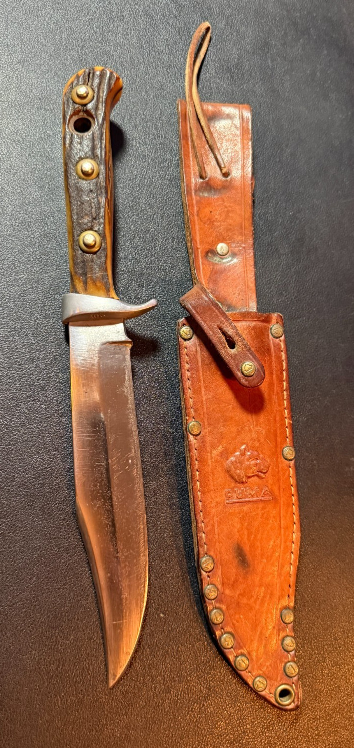 Vintage 1966 Puma 6396 Original Bowie Knife w Original Sheath 53606 Stags