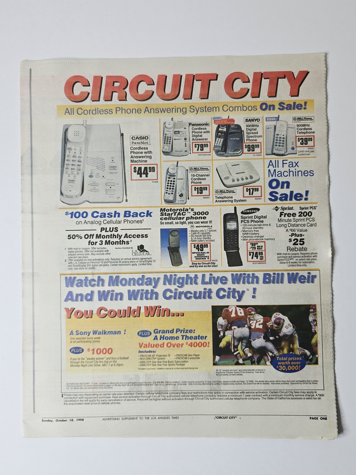 Circuit City Oct 1998 DIVX DVD Sony WEGA NEC Computers 16 Page Vintage Ad