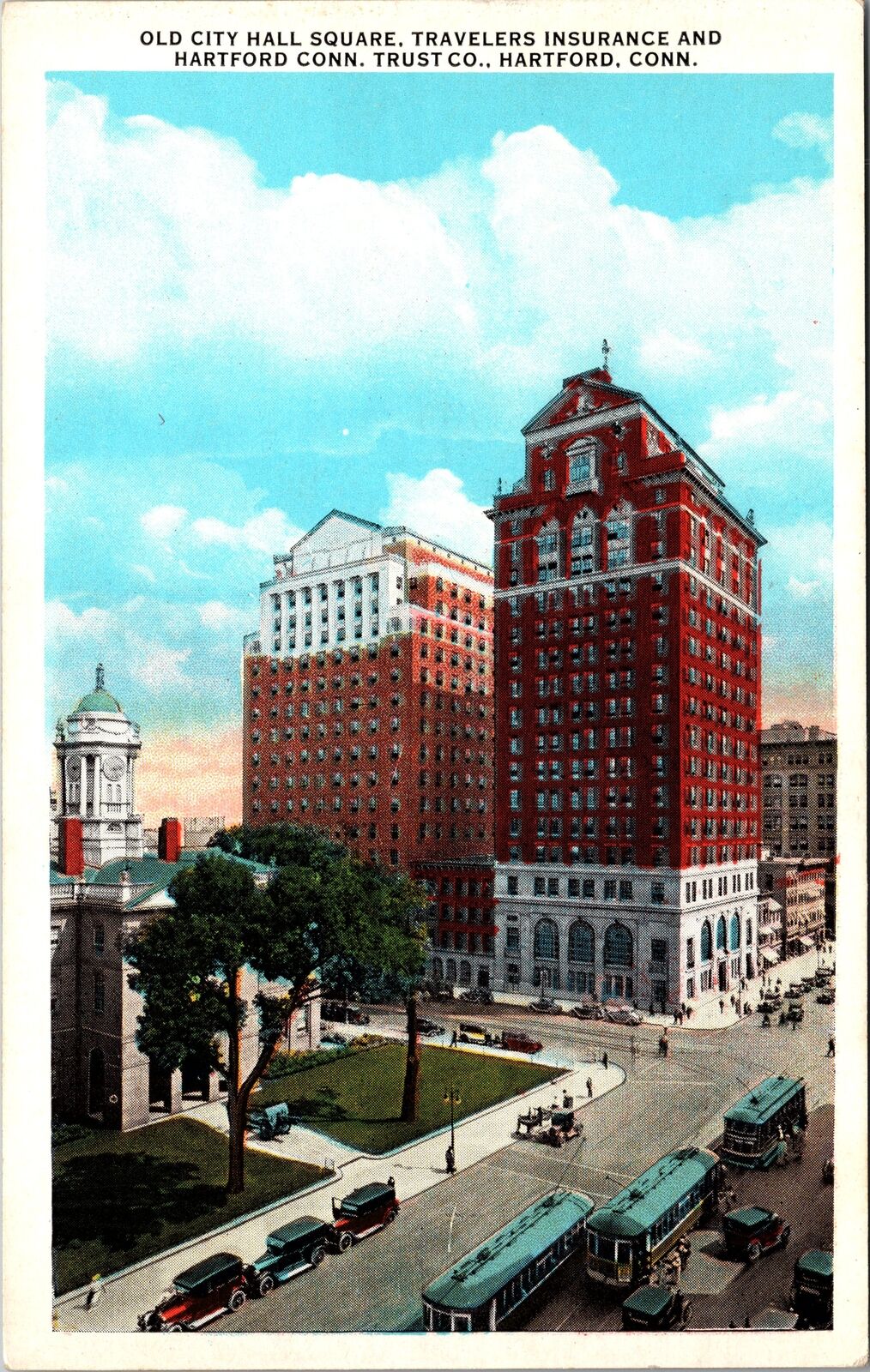 Hartford CT-Connecticut Old City Hall Square Travelers Insurance Old Postcard