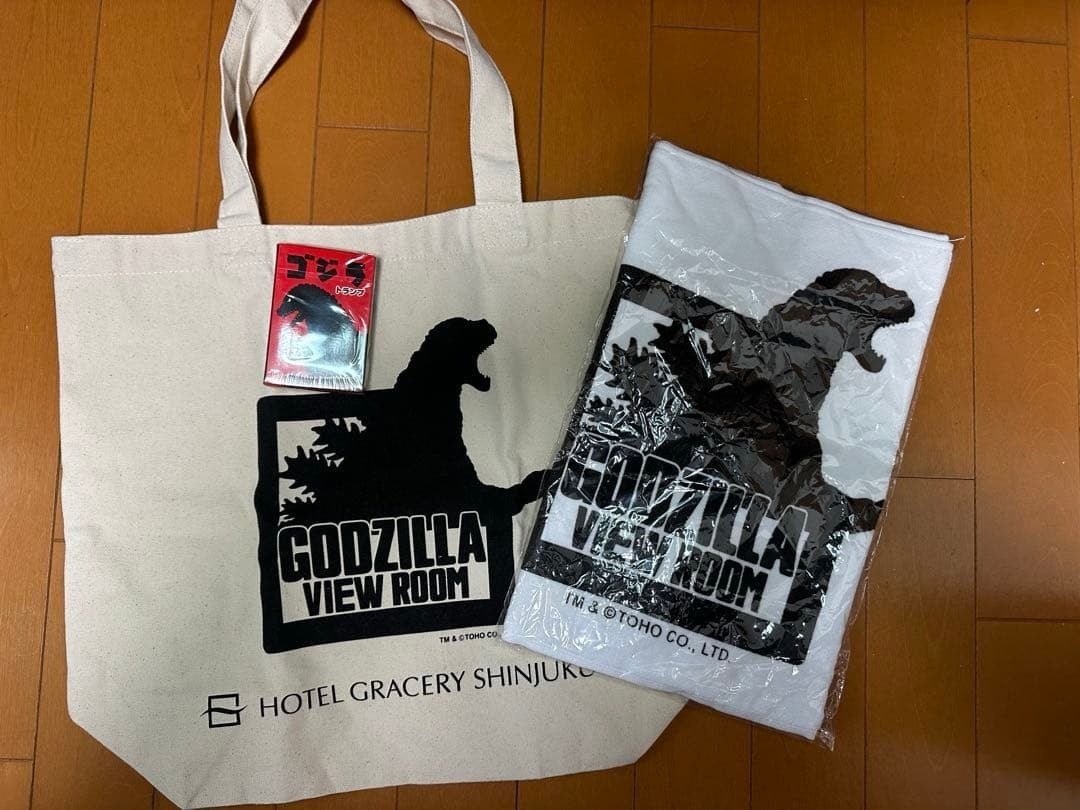 Godzilla View Room Tote Bag, Towel, and Playing Cards