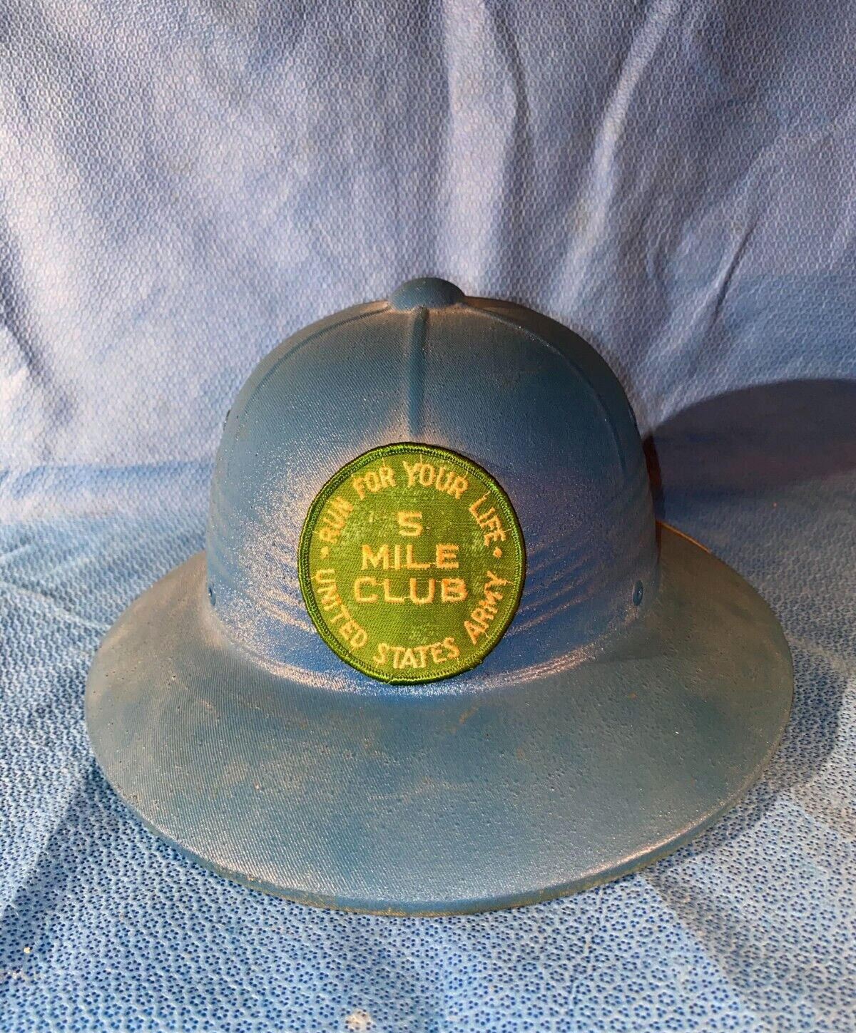 Vintage Helmet Sun Safari Military Blue Hard Hat