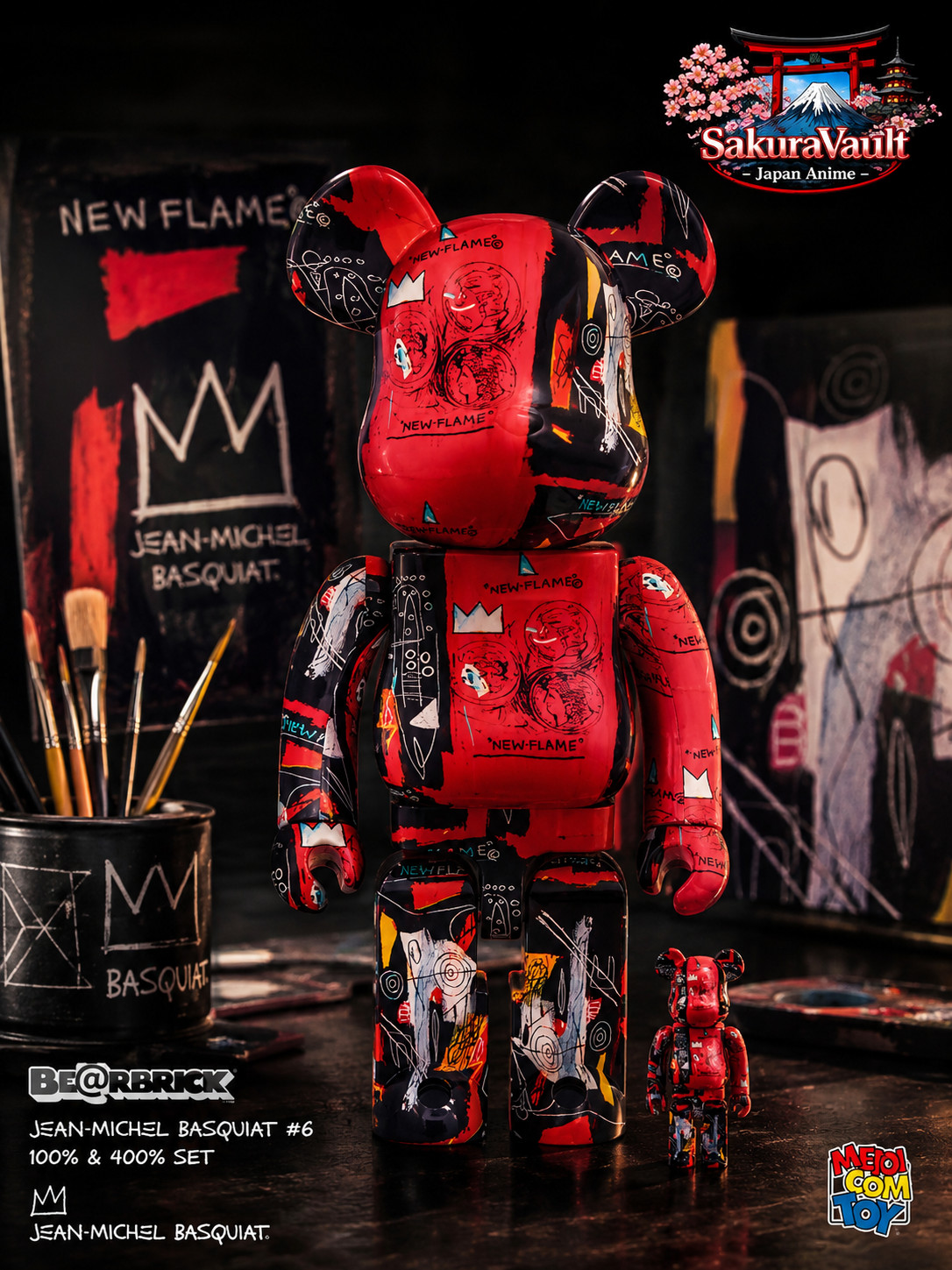 BE@RBRICK Jean-Michel Basquiat #6 100% 400% Medicom Toy