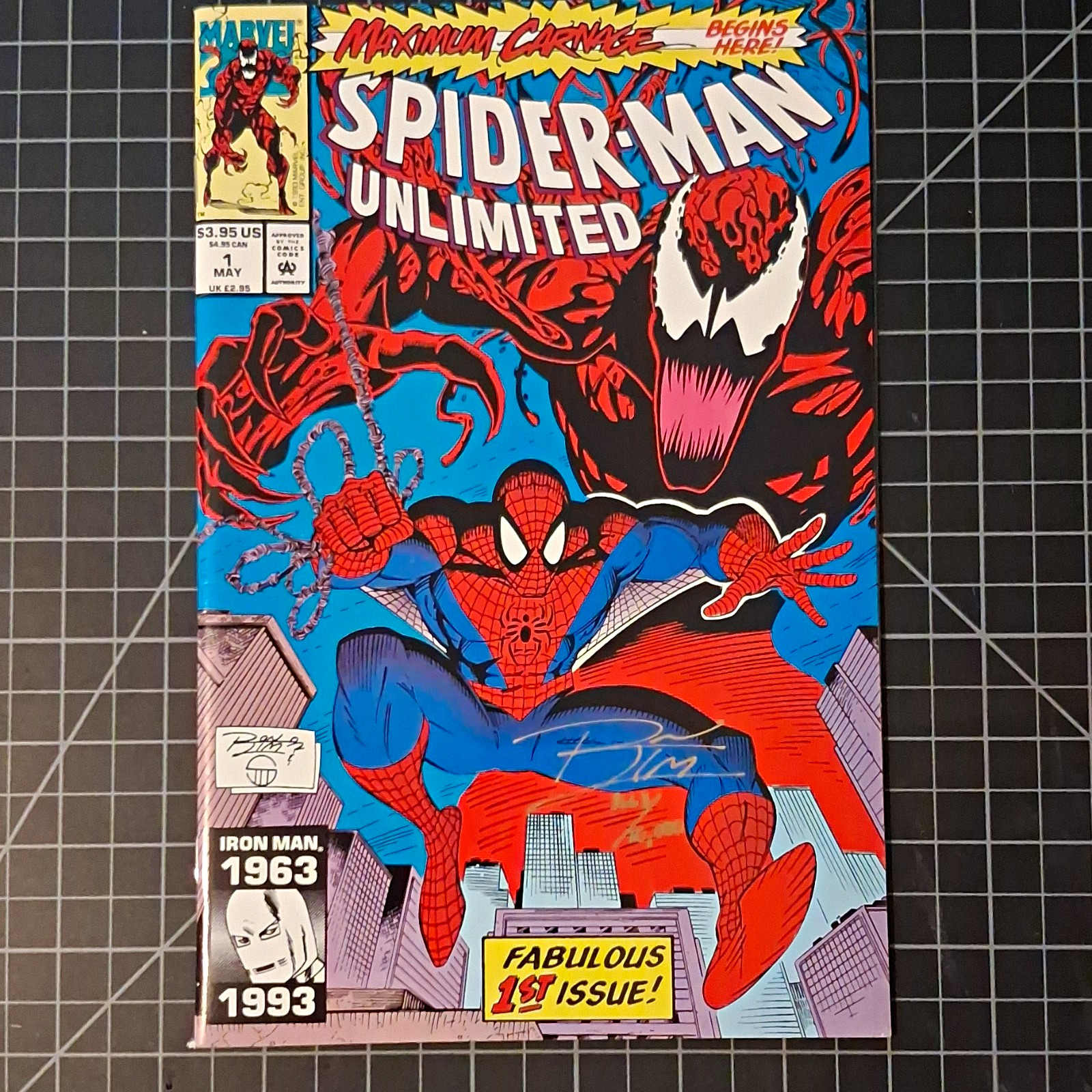 RARE Spider-Man Unlimited #1 Maximum Carnage 1993 Signed Ron Lim #3663/10000