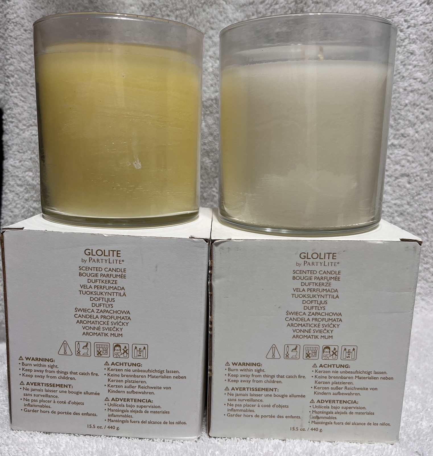 PartyLite GloLite Jar Candles - Set of 2 Retired 2-Wick Jar Candles - NEW