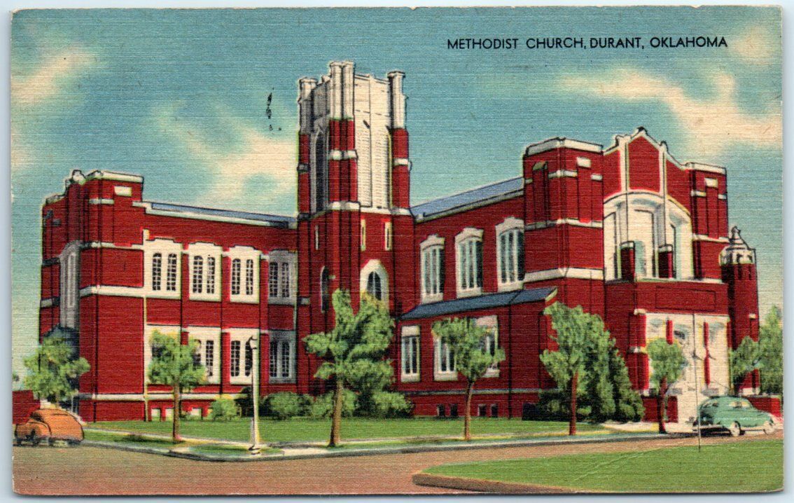 Postcard - Methodist Church - Durant, Oklahoma