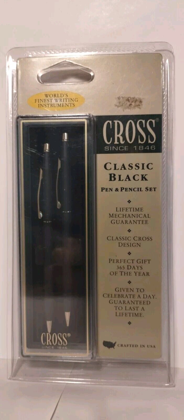 Cross Classic Black with Gold Trim Ballpoint Pen And Pencil Set 1994-Sealed