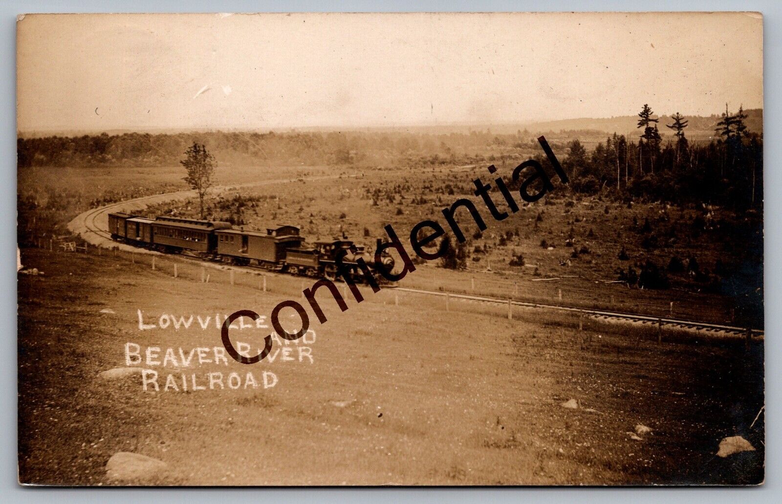 Real Photo LOWVILLE & BEAVER RIVER Railroad RR Adirondacks New York RP RPPC M303